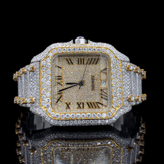 Iced Out Stainless Steel VVS Moissanite Diamond Bust Down Watch