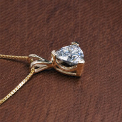 2 CT Trilliant Cut Diamond Charm Pendant For Women, Wedding Pendant, Anniversary Gifts, Christmas Gifts