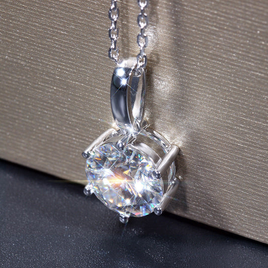 2 CT Round Cut Diamond Charm Pendant For Women, Wedding Pendant, Anniversary Gifts, Christmas Gifts