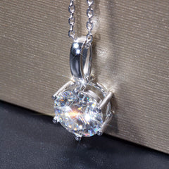 2 CT Round Cut Diamond Charm Pendant For Women, Wedding Pendant, Anniversary Gifts, Christmas Gifts