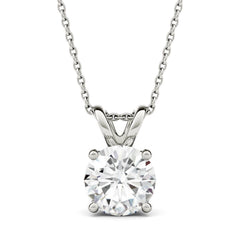 2 CT Round Cut Diamond Charm Pendant For Women, Wedding Pendant, Christmas Gifts