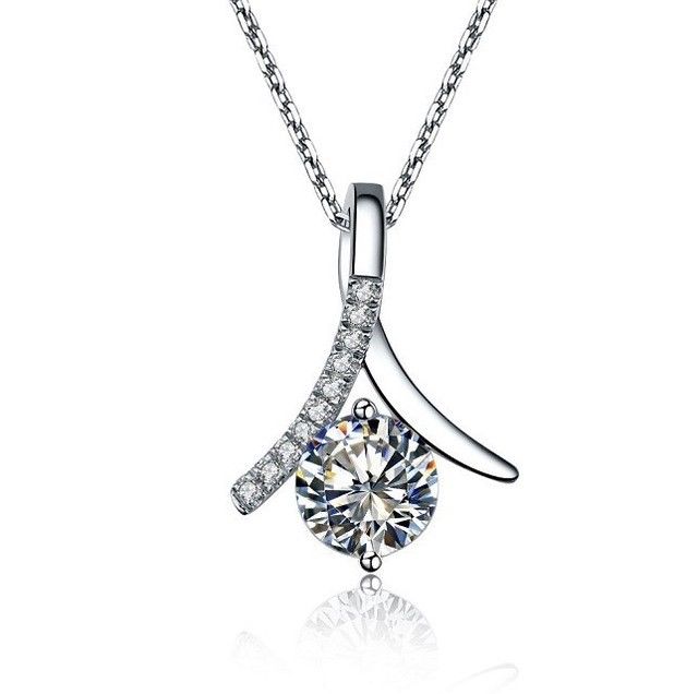 1.0 CT Round Cut Diamond  Charm Pendant   For Women, Christmas Gifts, Anniversary Gifts, Wedding Pendant