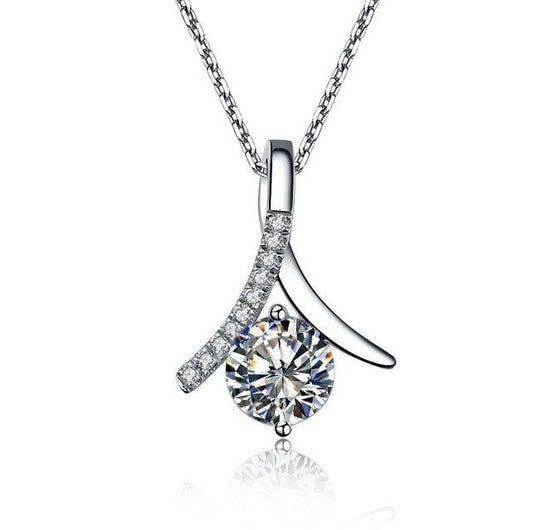 1.0 CT Round Cut Diamond  Charm Pendant   For Women, Christmas Gifts, Anniversary Gifts, Wedding Pendant