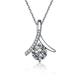 1.0 CT Round Cut Diamond  Charm Pendant   For Women, Christmas Gifts, Anniversary Gifts, Wedding Pendant