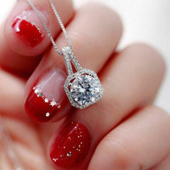 2 CT Round Cut Diamond Halo Pendant For Women, Christmas Gifts, Anniversary Gifts, Charm Pendant