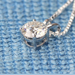 2 CT Round Cut Diamond Charm Pendant For Women, Wedding Pendant, Christmas Gifts