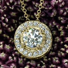 1.2 TCW Round Cut Diamond Charm Pendant For Women, Wedding Pendant, Christmas Gifts