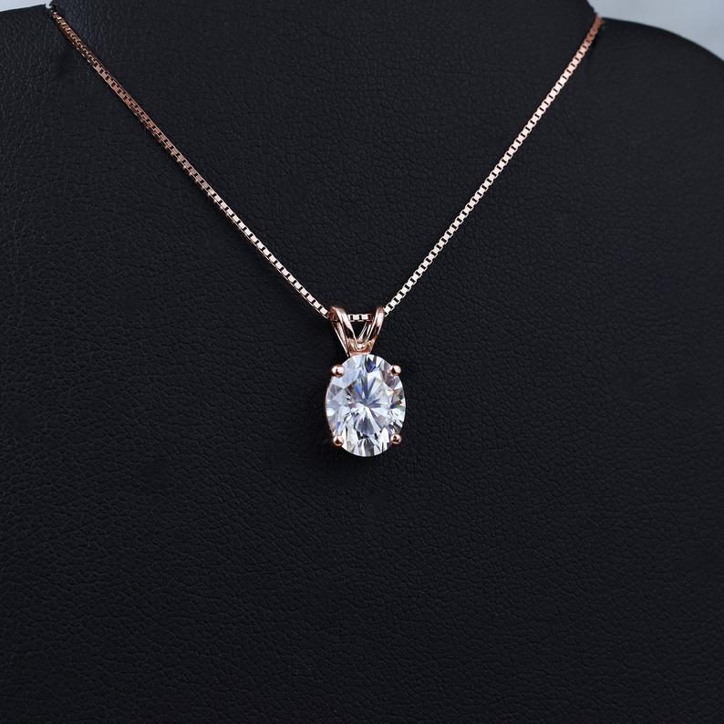 2 CT Oval Cut Diamond Charm Pendant For Women, Christmas Gifts, Anniversary Gifts, Wedding Pendant