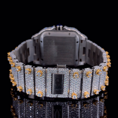 Iced Out Stainless Steel VVS Moissanite Diamond Bust Down Watch