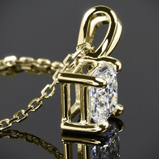 2 CT Princess Cut Diamond Charm Pendant For Women, Engagement Pendant, Christmas Gifts