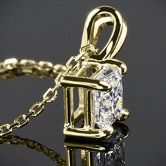 2 CT Princess Cut Diamond Charm Pendant For Women, Engagement Pendant, Christmas Gifts
