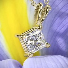 2 CT Princess Cut Diamond Charm Pendant For Women, Engagement Pendant, Christmas Gifts