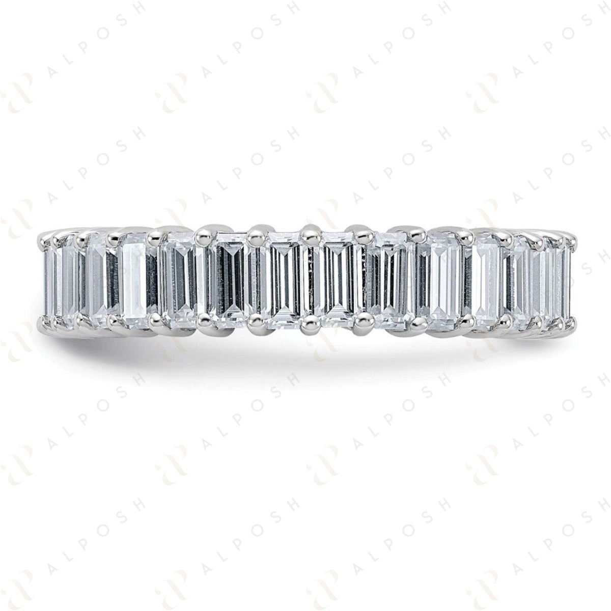 Bague d'éternité en moissanite taille baguette 10 carats pour femme, 3,50 TCW