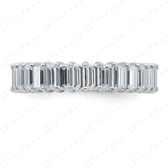 Bague d'éternité en moissanite taille baguette 10 carats pour femme, 3,50 TCW