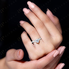 1.00 TCW Heart Cut Solitaire With Accents 10K Moissanite Ring for Women