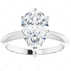 Bague solitaire en moissanite taille poire 10 carats 2,00 TCW pour femme