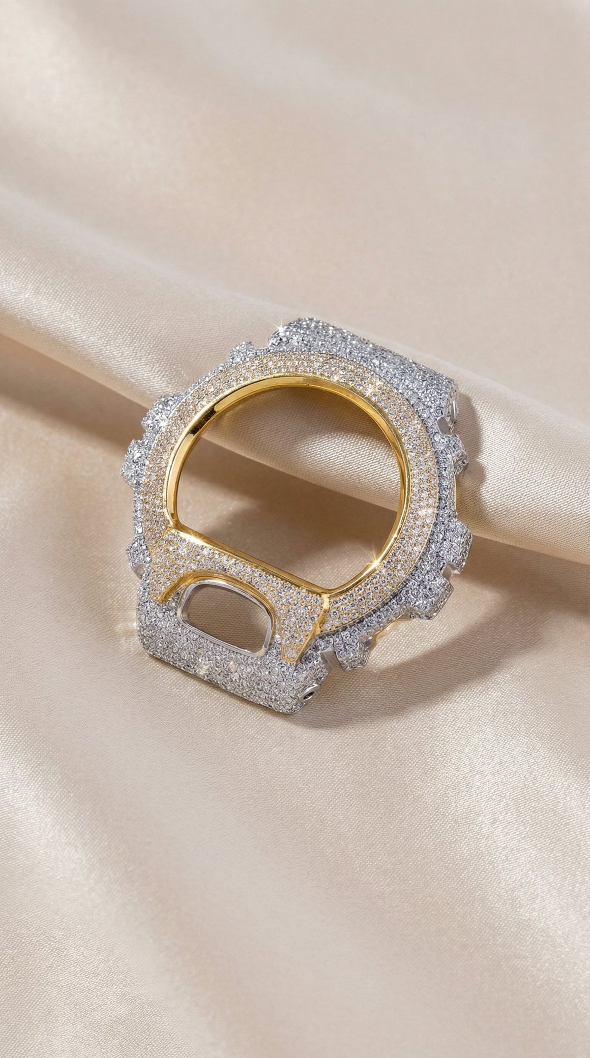 Luxury G-Shock Bezel with Genuine Natural Diamonds