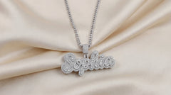 Three-Step Custom Letter Pendant – Baguette & Round Moissanite Diamonds by Alposh