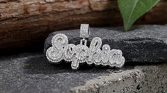 Three-Step Custom Letter Pendant – Baguette & Round Moissanite Diamonds by Alposh