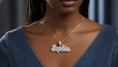 Three-Step Custom Letter Pendant – Baguette & Round Moissanite Diamonds by Alposh