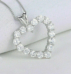 2.75 TCW Round Cut Diamond Charm Pendant For Women, Heart Pendant, Anniversary Gifts, Christmas Gifts