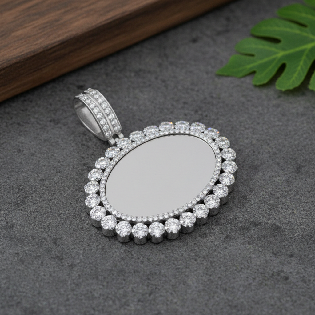 Luxury Two-Tone Pendant with Moissanite Diamonds –  Photo Jewelry by Alposh
